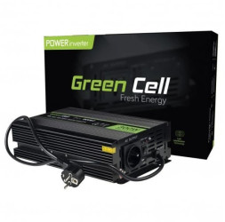 PRZETWORNICA NAPIĘCIA INWERTER Green Cell 12V -igt/br 230V 300W/600W CZYSTA SINUSOIDA INV07