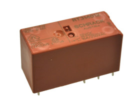 Przekaźnik; elektromagnetyczny miniaturowy; RT314012; 12V; DC; 1 styk przełączny; 16A; 250V AC; 8A; 30V DC; do gniazda; do druku