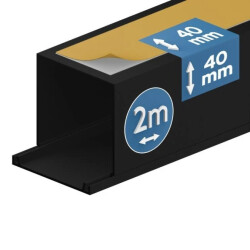 Kanał elektroinstalacyjny / Korytko kablowe samoprzylepne 40х40 (2m) Ciemny Antracyt EDO777767