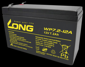 WP7.2-12A-F2 Maintenance-free lead-fleece battery, 7.2 Ah, 12 V