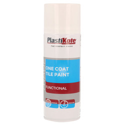 PlastiKote 440.0071026.076 Trade One Coat Spray Tile Paint Gloss White 400ml