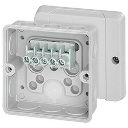Puszka instalacyjna DE 9325 Z z zaciskami 88x88x50mm hermetyczna IP55 szara HENSEL