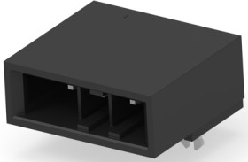 Pin header, 3 pole, pitch 5.08 mm, angled, black, 2-178138-5