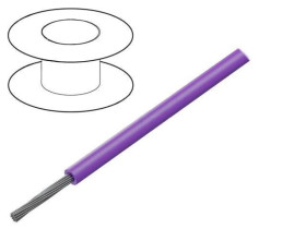2845/19-VI005 Przewód HookUp Wire linka Cu 22AWG PTFE fioletowy 250V 30,5m