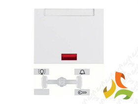 BERKER K.1 Klawisz pojedynczy z 5-cioma soczewkami i polem opisowym biały połysk 14157109 HAGER