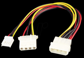 Y power supply (Y cable) 2xFD,1x3.5"/5.25", 0.2 m