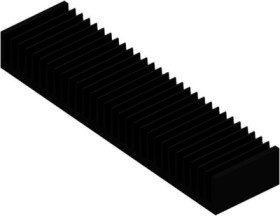 Extruded heatsink, (L x W x H) 75 x 300 x 40 mm, 0.59 to 0.3 K/W, black anodized, 10021350