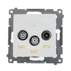 Gniazdo antenowe RTV+SAT+SAT białe DASK2.01/11 Kontakt Simon54