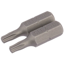 Draper 66429 T15 1/4&quot; Hex TX-STAR&#xAE; Insert Bit 25mm Long x 2