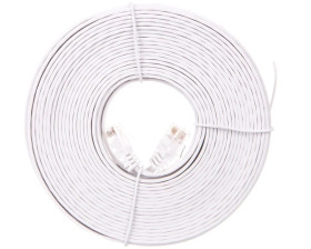 Kabel krosowy płaski patchcord U/UTP kat.5e biały 10m 93363
