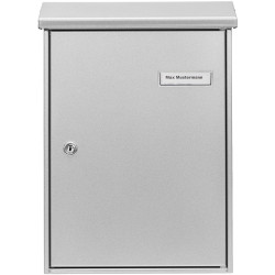 Burg W&#xE4;chter 61100 Letterbox Steel Silver Galvanized Rain Roof C4 Slot