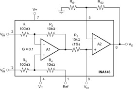 High-Voltage, Programmable Gain Difference Amplifier