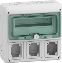 Polymer module enclosure, (L x W x H) 160 x 340 x 335 mm, light gray (RAL 7035), IP65/IK09, 13180