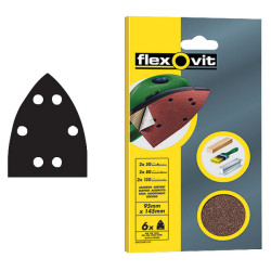 Flexovit 63642526508 Detail Hook &amp; Loop Sanding Sheets 95 x 145mm Assorted