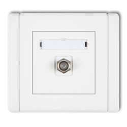 FLEXI Gniazdo antenowe pojedyncze typu F (SAT) niklowane biały FGF-1