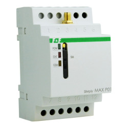 Przekaźnik zdalnego sterowania GSM Sterowanie SMS 2× wejście 2× wyjście SIMply MAX P01 F&F SIMPLY MAX-P01