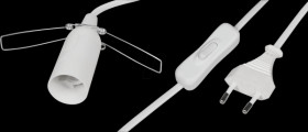 1451700 E14 lamp pendant, white, 1.5-m cable with switch and Euro plug