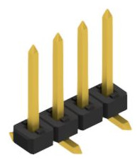 Pin header, 4 pole, pitch 2 mm, angled, black, 10063367