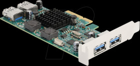 90282 PCI Express x4 Card to 2 x external USB 5 Gbps Type-A + 2 x inte