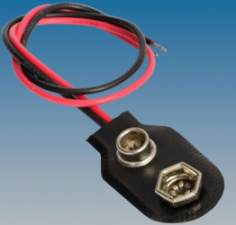 Battery connection for 9 V-battery, 1 cell, AB9