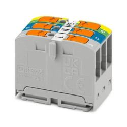 Blok rozdzielczy PTVFIX 2,5-L/N/GNYE, złącze przemysłowe - 3 punktów przyłączeniowych o przekroju 2,5mm2 /10szt./