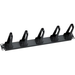 Organizator kabli RACK 19 1U metalowy czarny Molex z plastikowymi długimi uchwytami