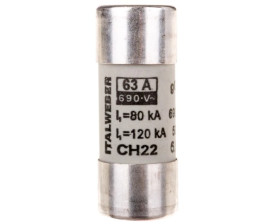 Wkładka bezpiecznikowa cylindryczna 22x58mm 63A gG 690V CH22P /z wybijakiem/ 006711012