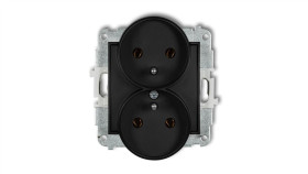 Icon Mechanizm Gniazda Podwójnego Do Ramki Z Uziemieniem 2X(2P+Z) (Bez...