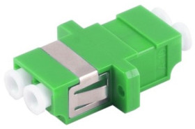 Fiber optic connector, LC socket to LC socket, OS1/OS2, singlemode, ceramic, green, BS07-60011