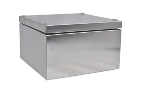 Obudowa 200 mm 200 mm 121mm Stal nierdzewna typu 304 RS PRO, z drzwiami zwykłymi