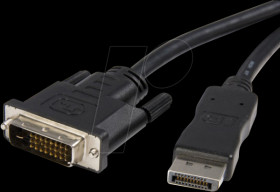 ICOC-DSP-C12-010 DisplayPort 1.2 connector to DVI 24+1 connector, 1080 p, 1 m