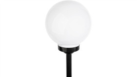 Lampa Solarna Ogrodowa Led 6500K Ip44 25Cm Wbijana Biała Kulka Atris Lumiled