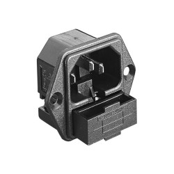 Bulgin Mains Power C14 Connector, 10A 250V AC, Male Socket