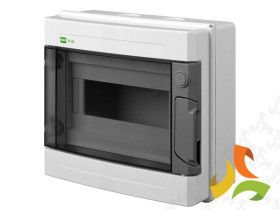 Rozdzielnica natynkowa 8 modułowa 1x8M drzwi transparentne IP65 EP-LUX PLUS RN N+PE 1961-01 ELEKTRO-PLAST NASIELSK