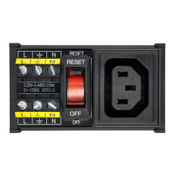 DIN Rail Mount AC 250V IEC320 C13 Single Receptacle Outlet Power Strip Module, with Rocker Switch Thermal Circuit Breaker Overlo