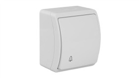 Koala Łącznik Przycisk Zwierny Dzwonek Natynkowy Wodoodporny Ip44 Biały 155-01