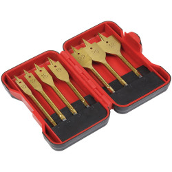 Sealey AK3707FW Flat Wood Drill Bit Set 7pc 1/4&quot;Hex Shank