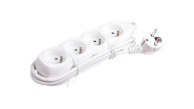 Przedłużacz 4-Gniazda Z/U 1,5M /H05vv-F 3G1/ Biały P0411