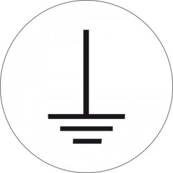 Label grounding symbol, symbol: GND, Ø 12.5 mm, plastic, 084.61-7-12,5-A4/30