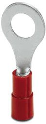 Insulated ring cable lug, 0.5-1.5 mm², AWG 20 to 16, 6.5 mm, M6, red, 3240020