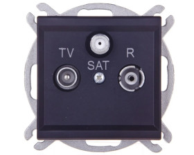 SONATA Gniazdo antenowe RTV-SAT końcowe czarny metalik GPA-RS/m/33