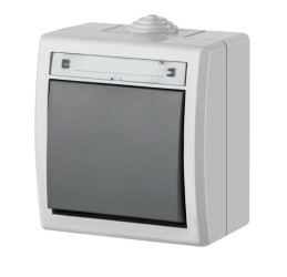 Łącznik schodowy pojedynczy hermetyczny IP55 szary ŁNT 1201-10