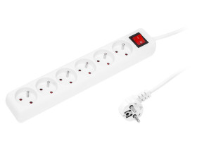 Przedłużacz 230V 6gn. 1,5m uziem. z wył