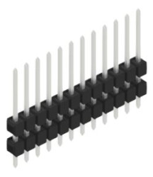Pin header, 12 pole, pitch 2.54 mm, straight, black, 10050840