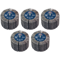 Sealey FW8040605 80 x 40mm Abrasive Flap Wheel on 6mm Shaft 60Grit - Pack of 5