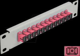 66785 10" Fiber Optic Patch Panel 12 Port SC Simplex violet 1U grey