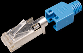 Hirose RJ45 connector Cat-5e, TM11, blue