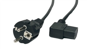 Przewód Zasilający Cee7 Iec C13 L Kątowy - Posac-C13l-Eu15 Czarny 1,5M