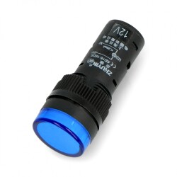 Kontrolka 12V AC/DC - 19mm - niebieska