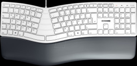 JK-4500DE-0 Keyboard, USB, white, ergonomic, layout: DE